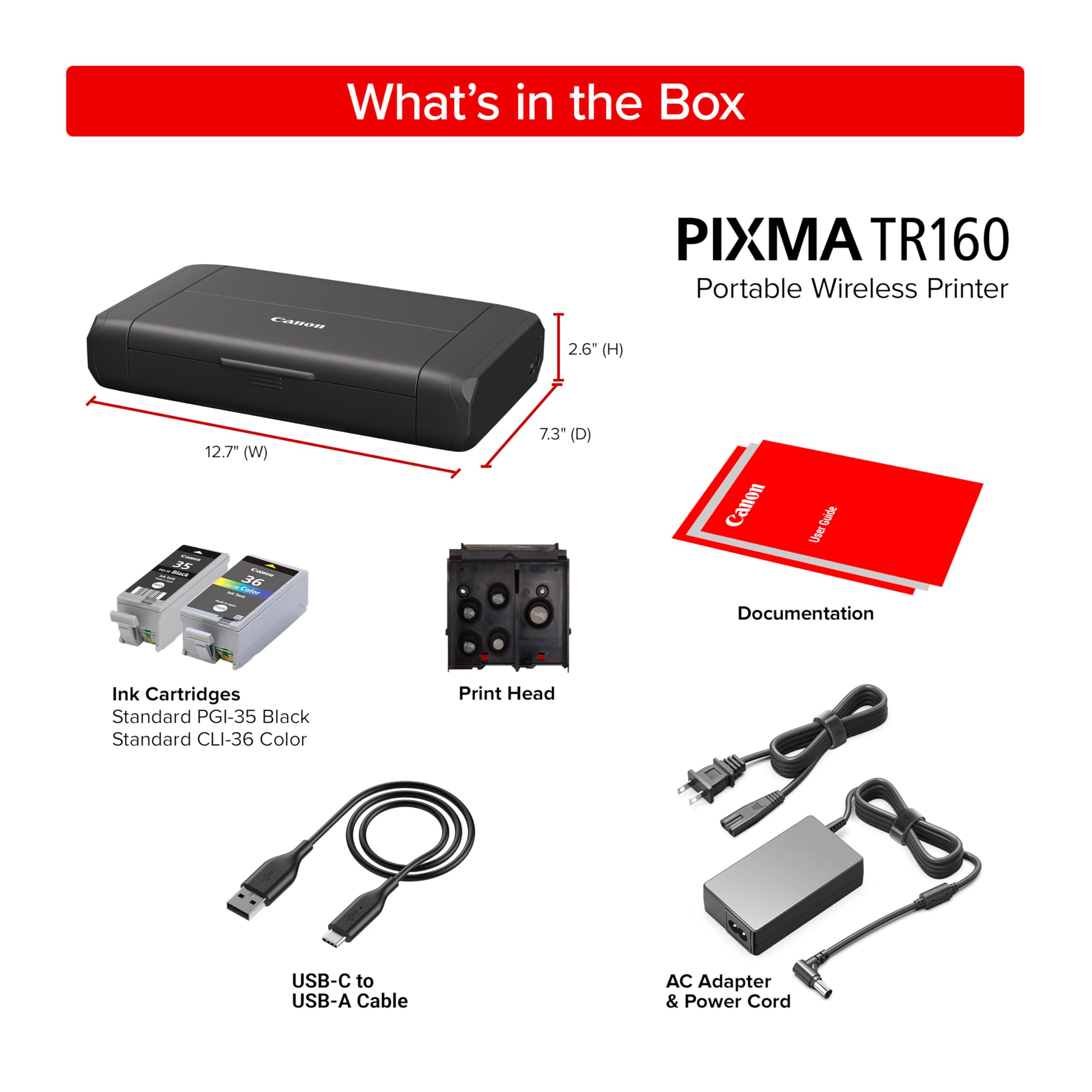 Canon PIXMA TR160 closeup of sharp black text demonstrating crisp output