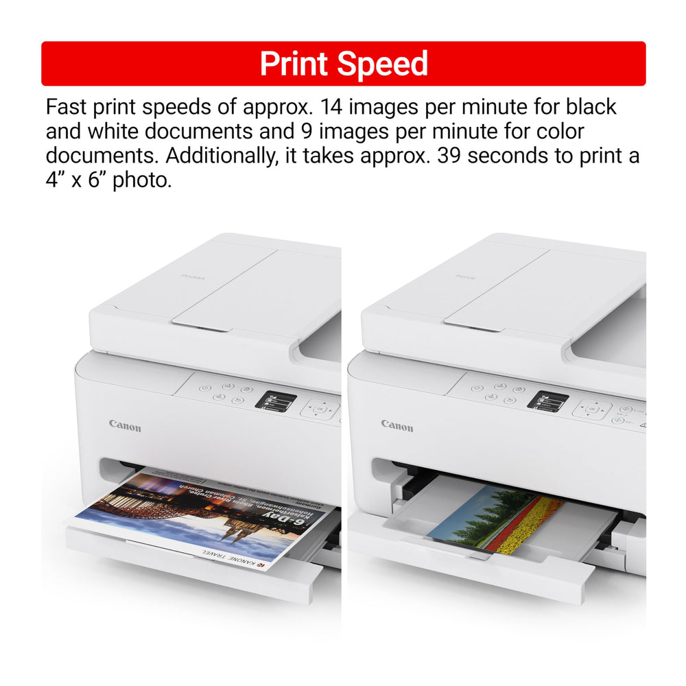 Canon PIXMA TR7120 closeup of ink cartridges highlighting easy replacement benefit