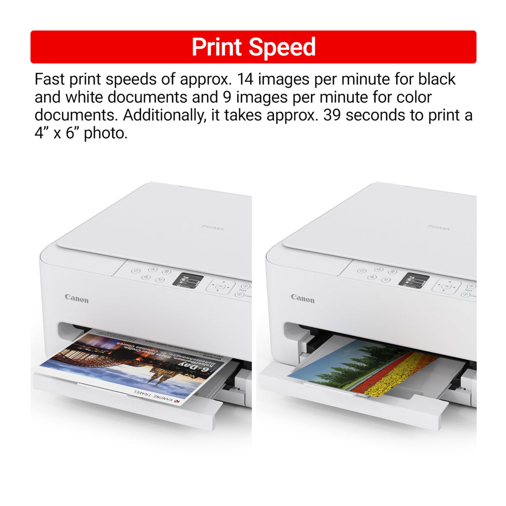 Canon PIXMA TS6520 ink cartridges bay open for quick replacement and maintenance