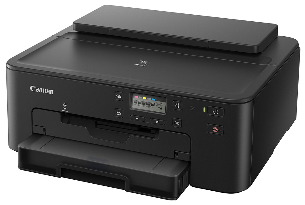 Canon PIXMA TS702a placed in a home office showing space-saving and connectivity