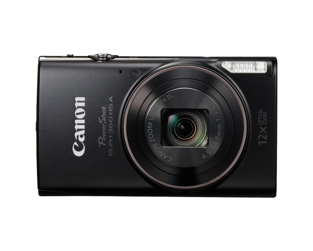 Canon PowerShot ELPH 360 HS front view showing compact design and easy handling