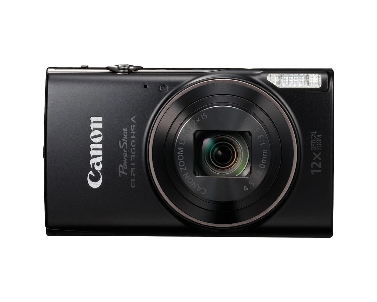 Canon PowerShot ELPH 360 HS front view showing compact design and easy handling