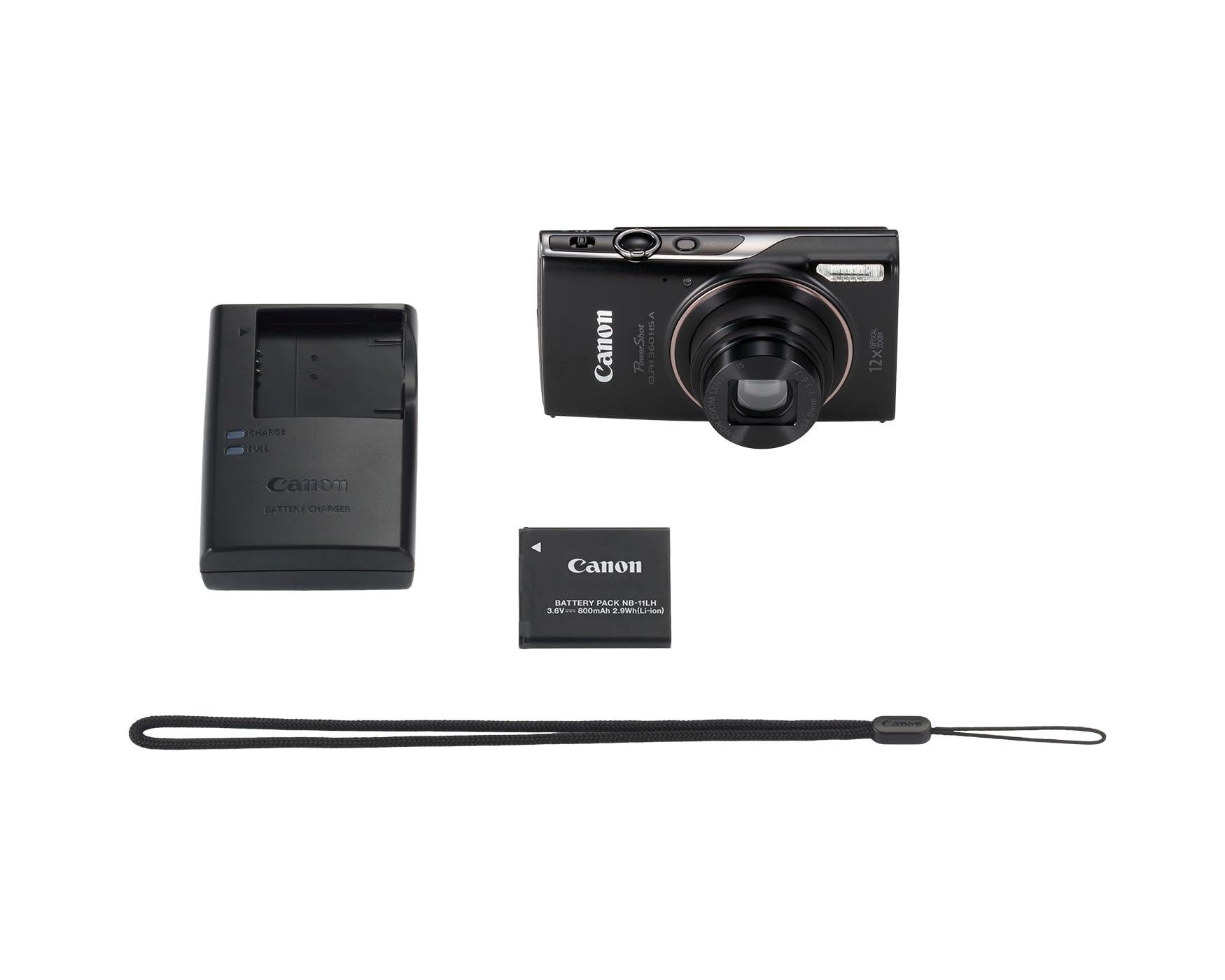 Canon PowerShot ELPH 360 HS held in hand to show pocketable size and portability