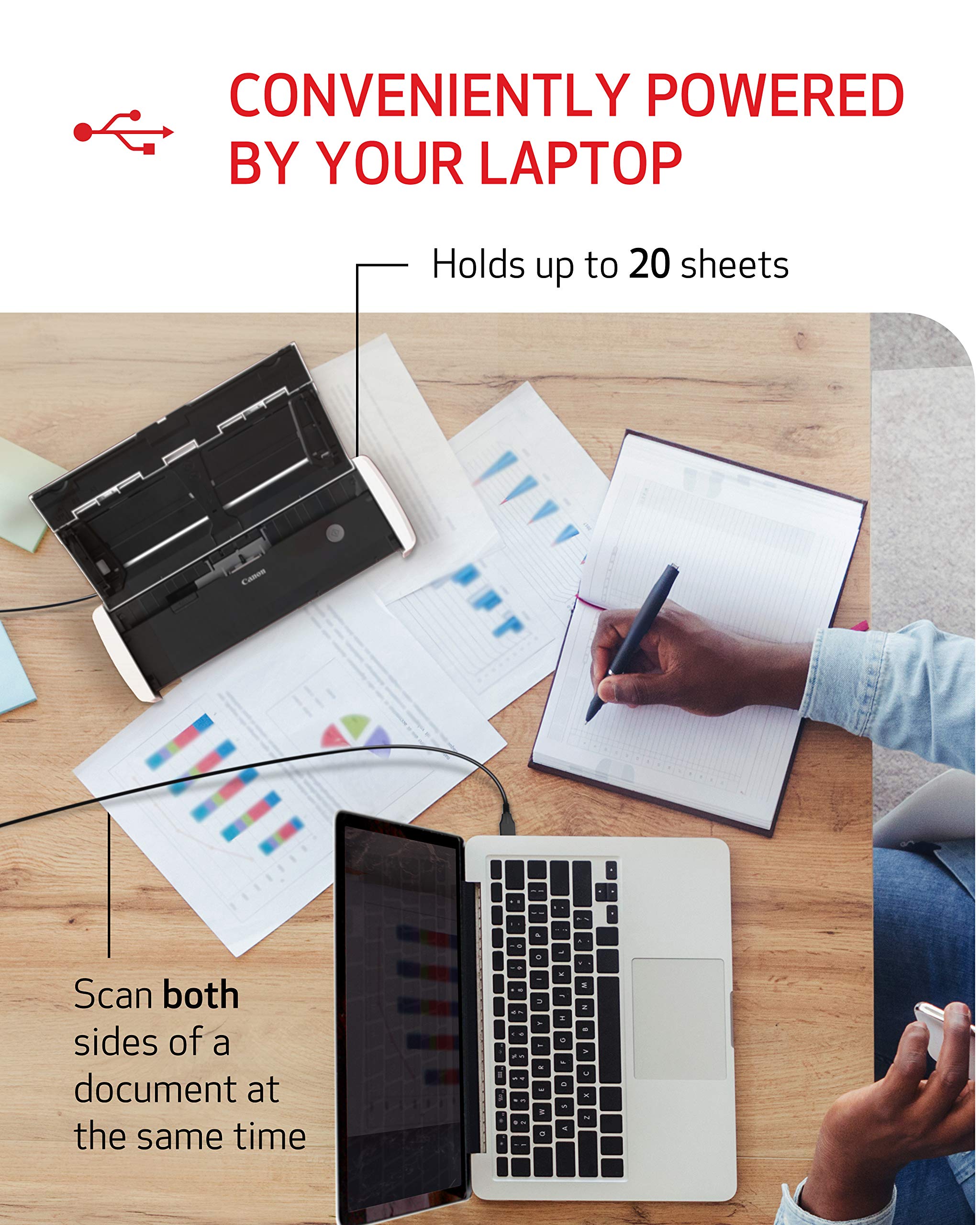 Canon R10 scanning both sides of a document in one pass to save user time