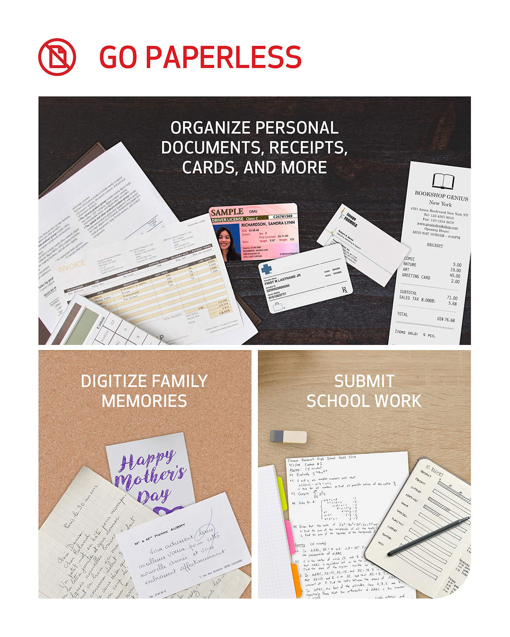 Canon R10 scanned document preview on screen showing searchable PDF output