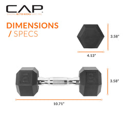 CAP dumbbell used in overhead press demonstrating comfortable chrome handle