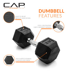 CAP rubber head detail showing recycled rubber surface benefit: floor protection