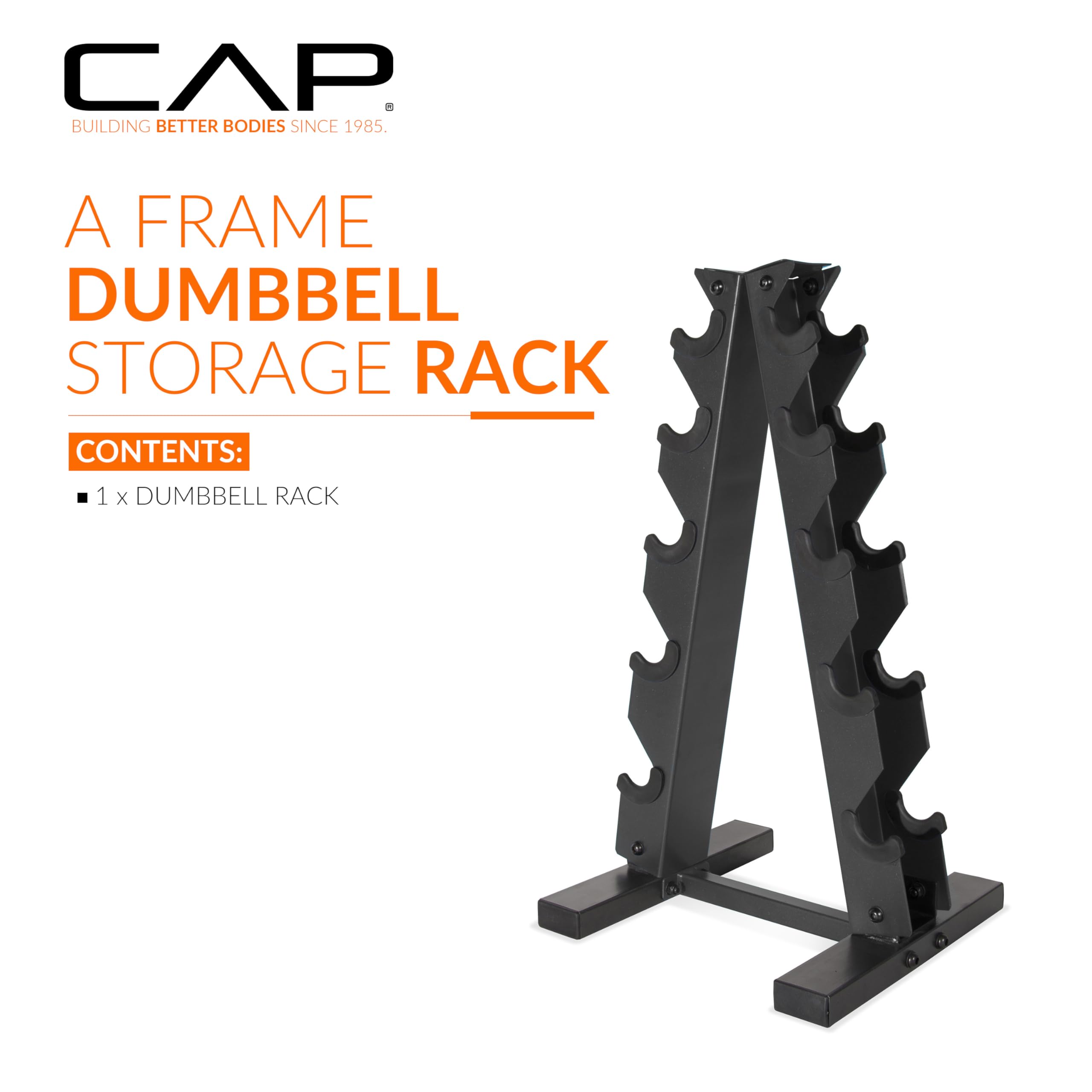 CAP A-Frame rack side profile highlighting angled tiers and space-saving design