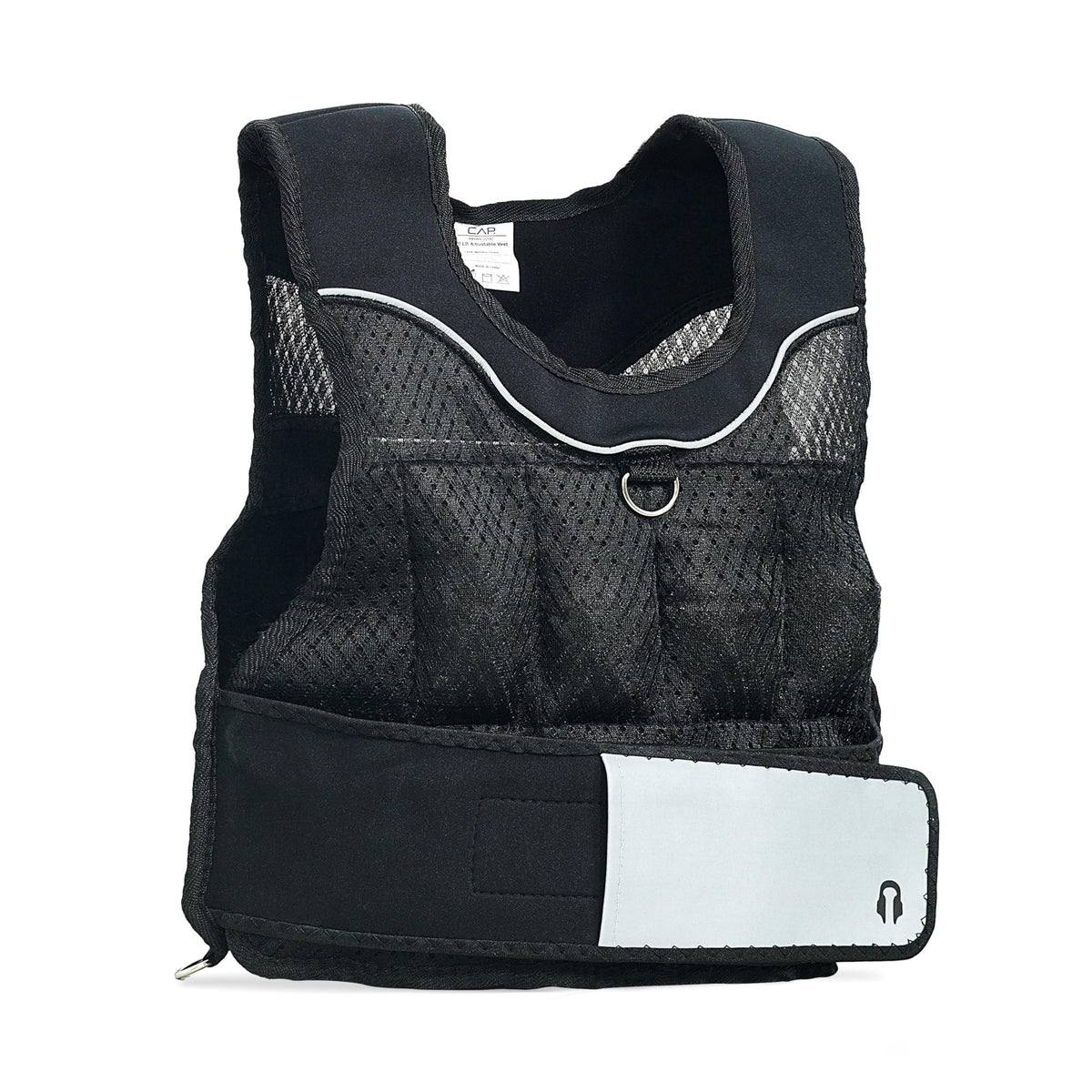 CAP Barbell front view showing vest fit and secure weight pockets for stable training