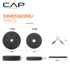 CAP dumbbells loaded in use during biceps curl demonstrating adjustable resistance