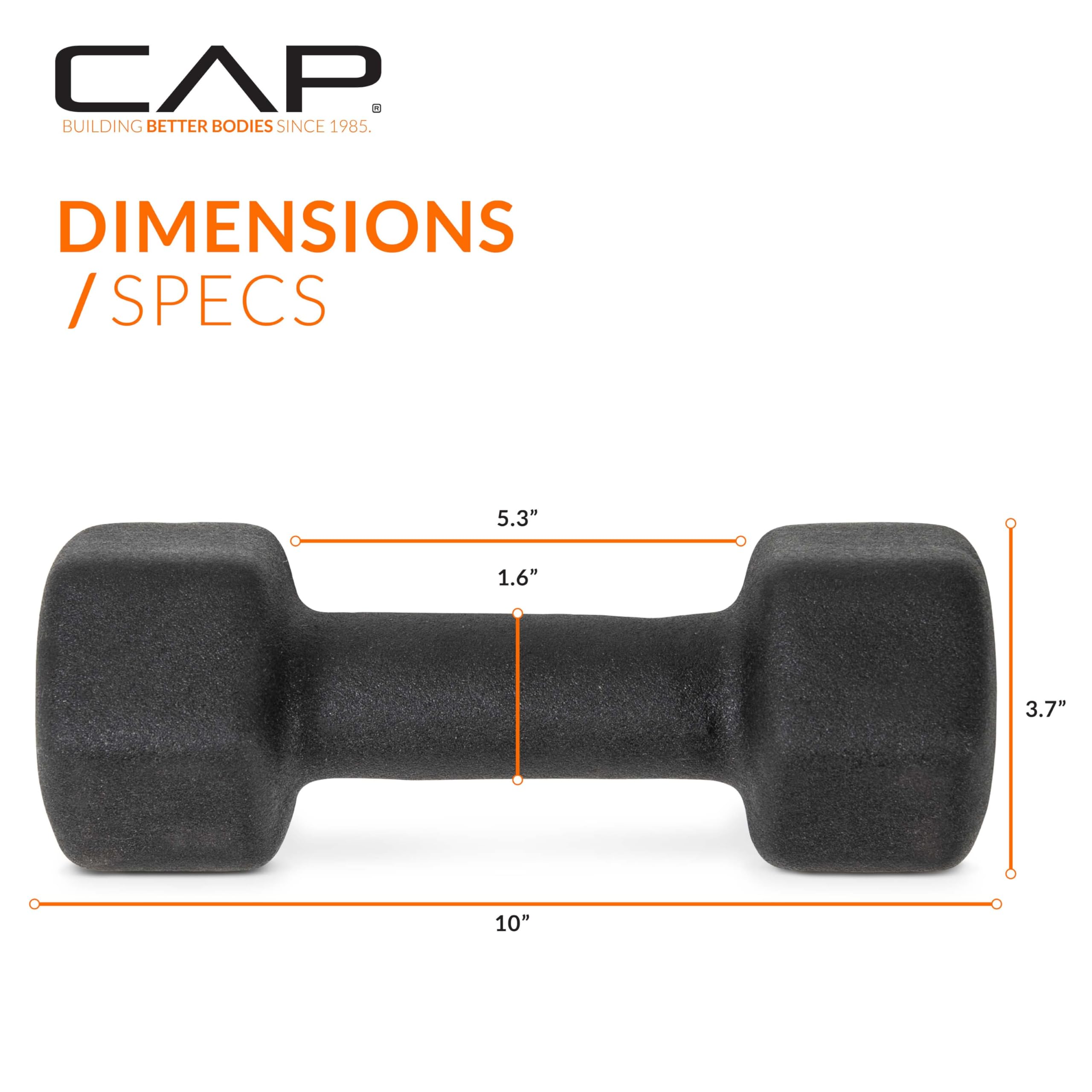 CAP dumbbells in use during overhead press showing functional form and control