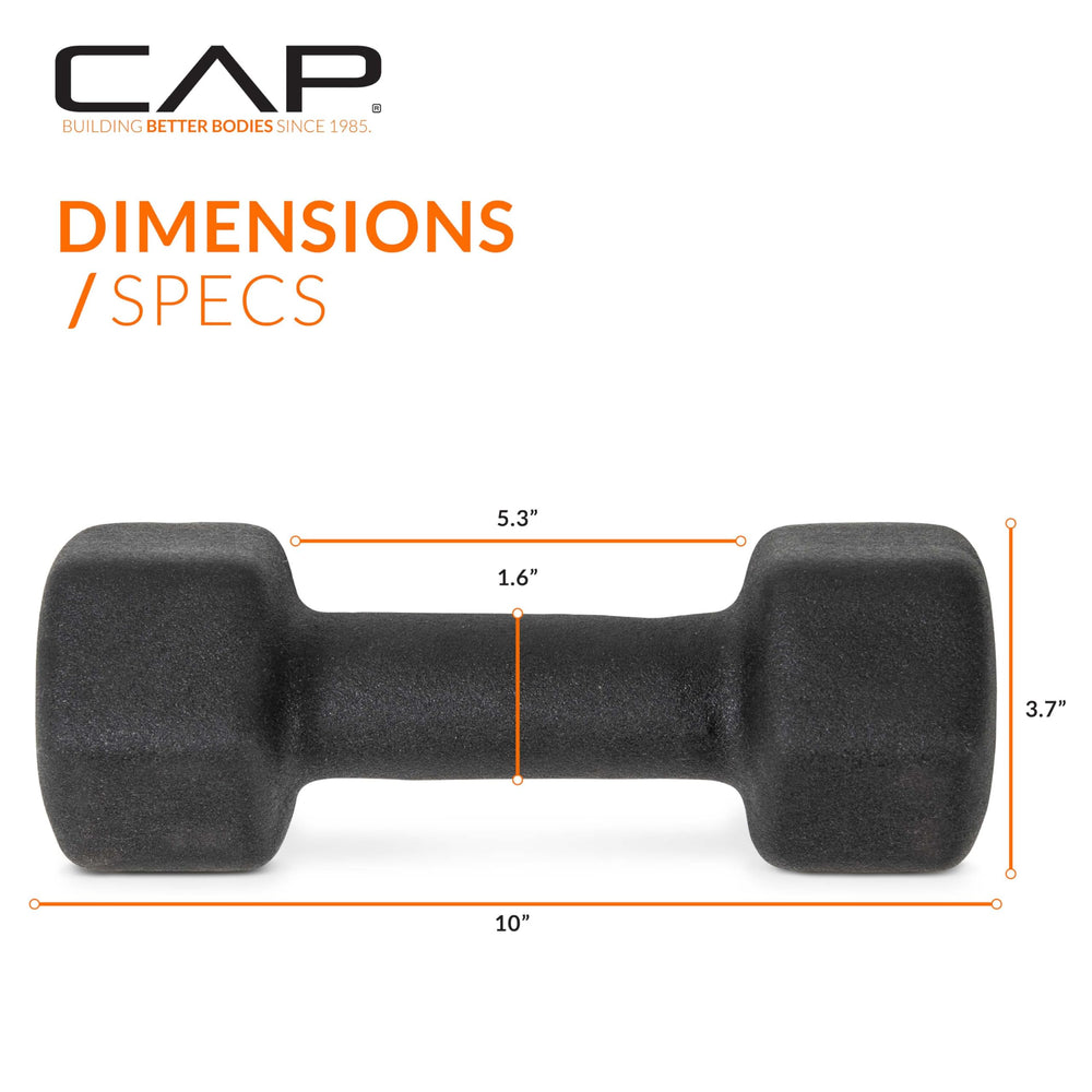 CAP dumbbells in use during overhead press showing functional form and control