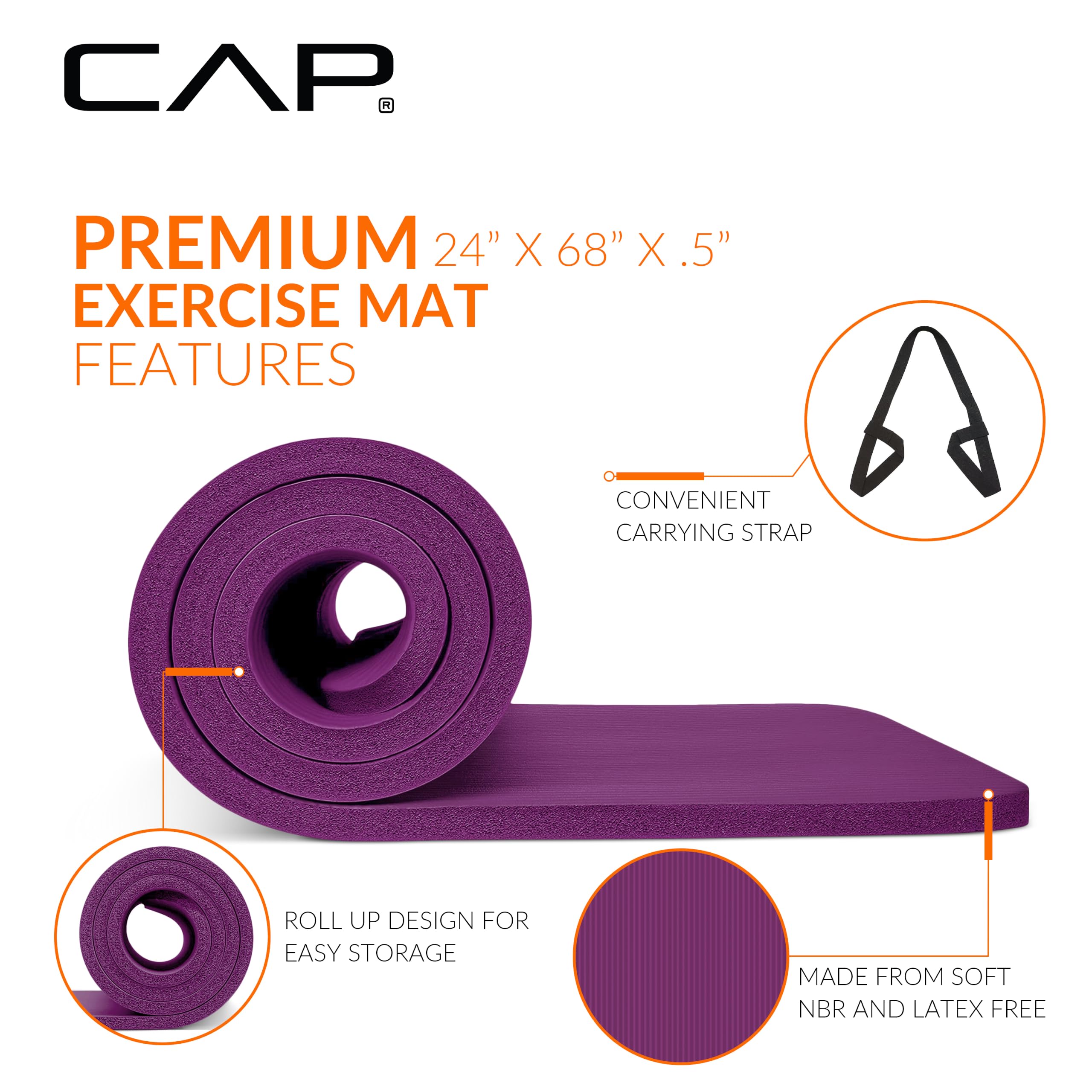 CAP rolled mat with included strap for easy transport and storage