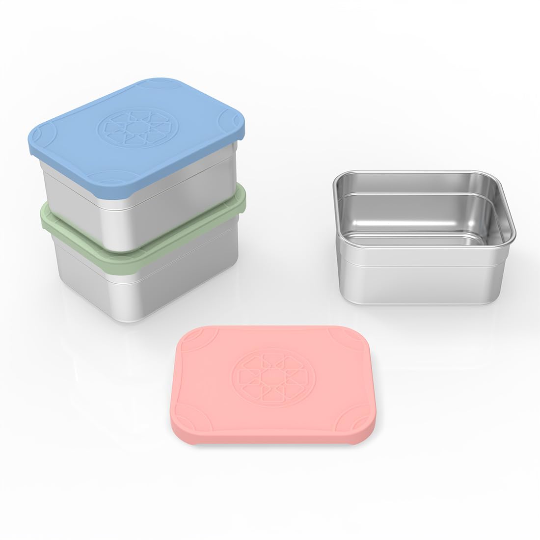 Stacked open Caperci containers showing nesting for compact storage