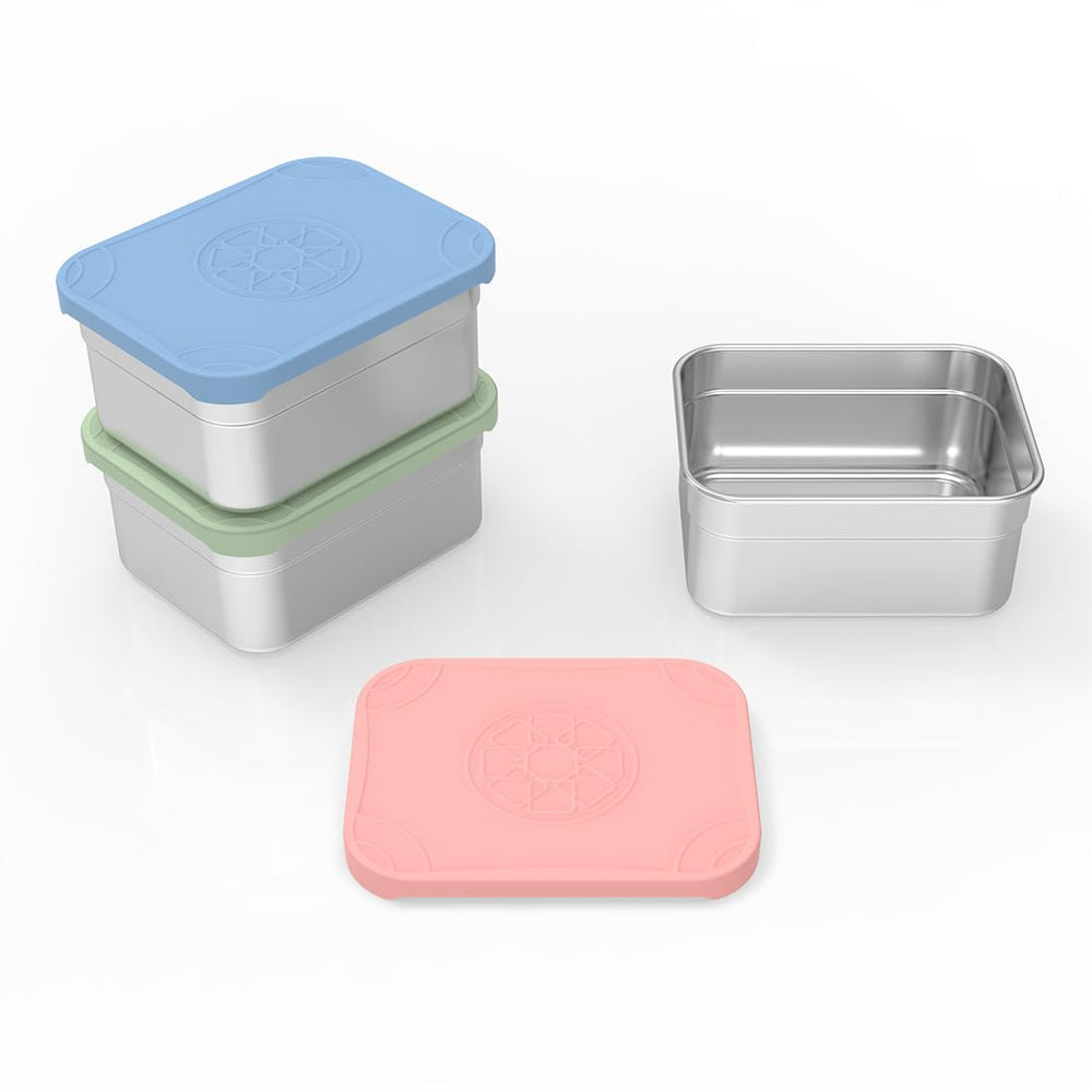 Stacked open Caperci containers showing nesting for compact storage