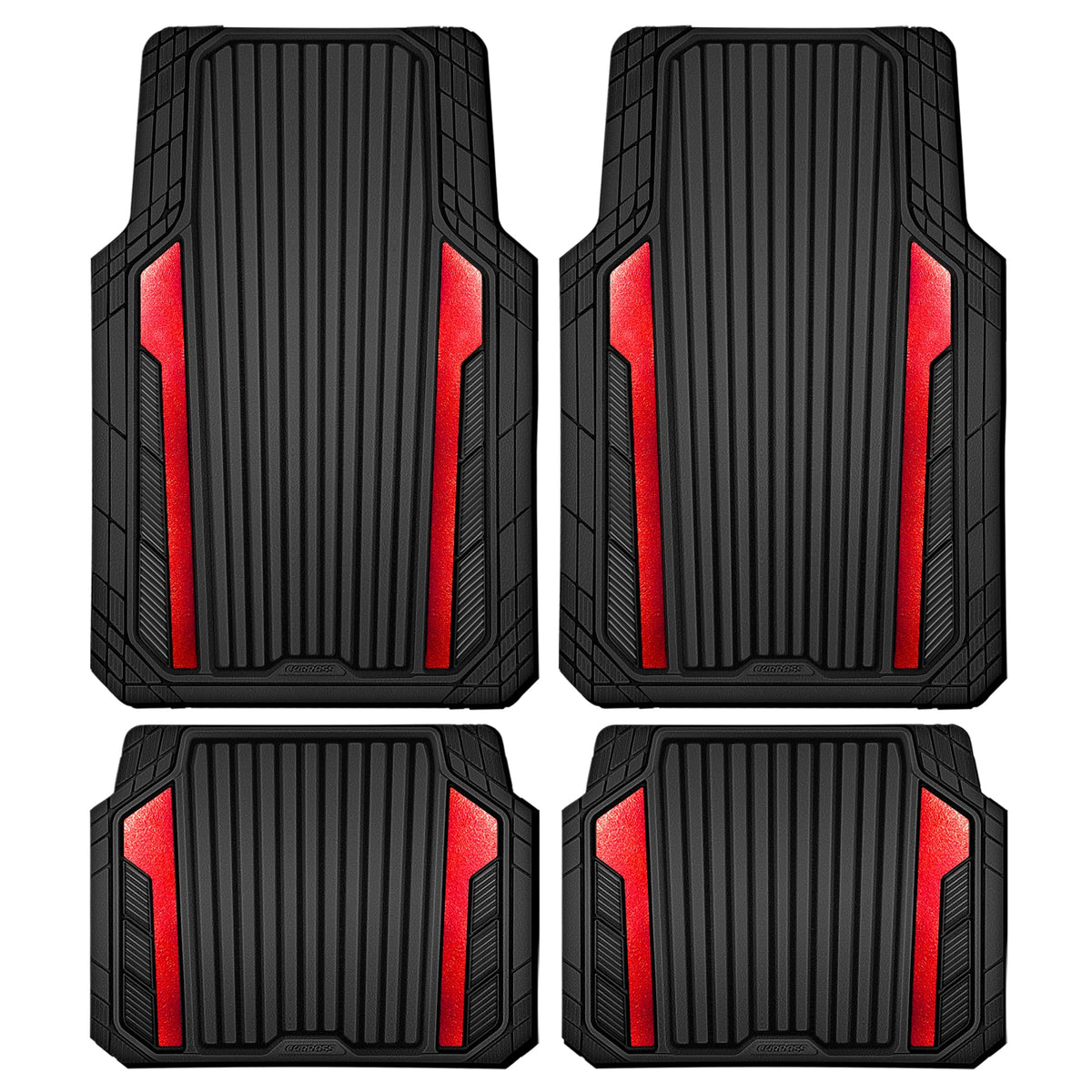 CAR PASS front mat top view showing anodized metallic finish and protection