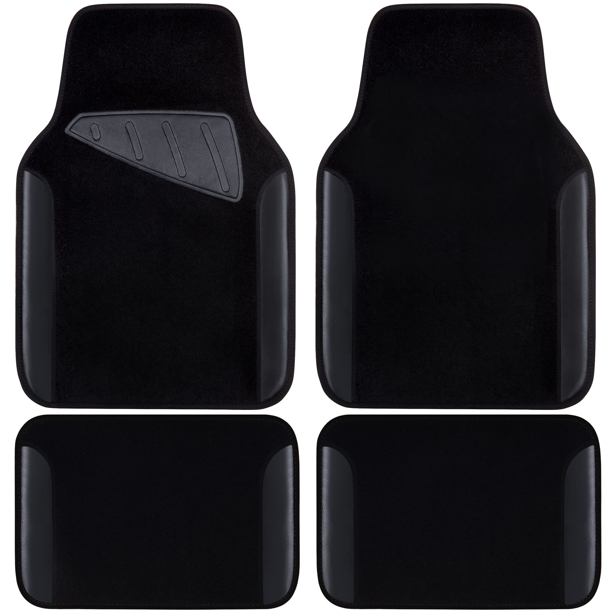 CAR PASS front mat top view showing sleek faux leather and clean look