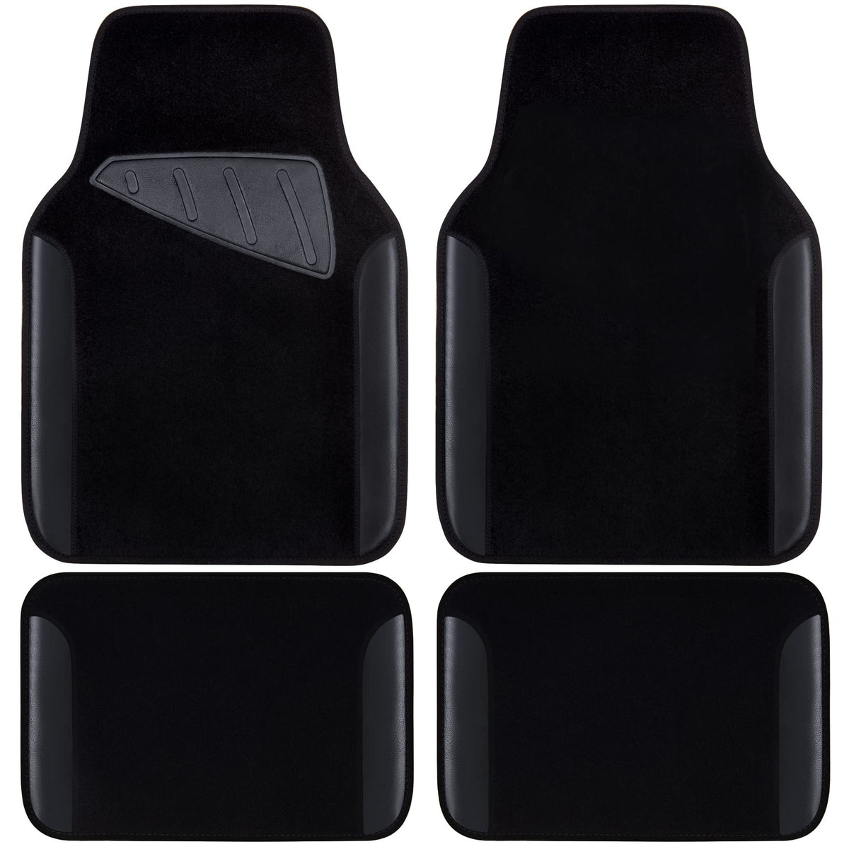 CAR PASS front mat top view showing sleek faux leather and clean look