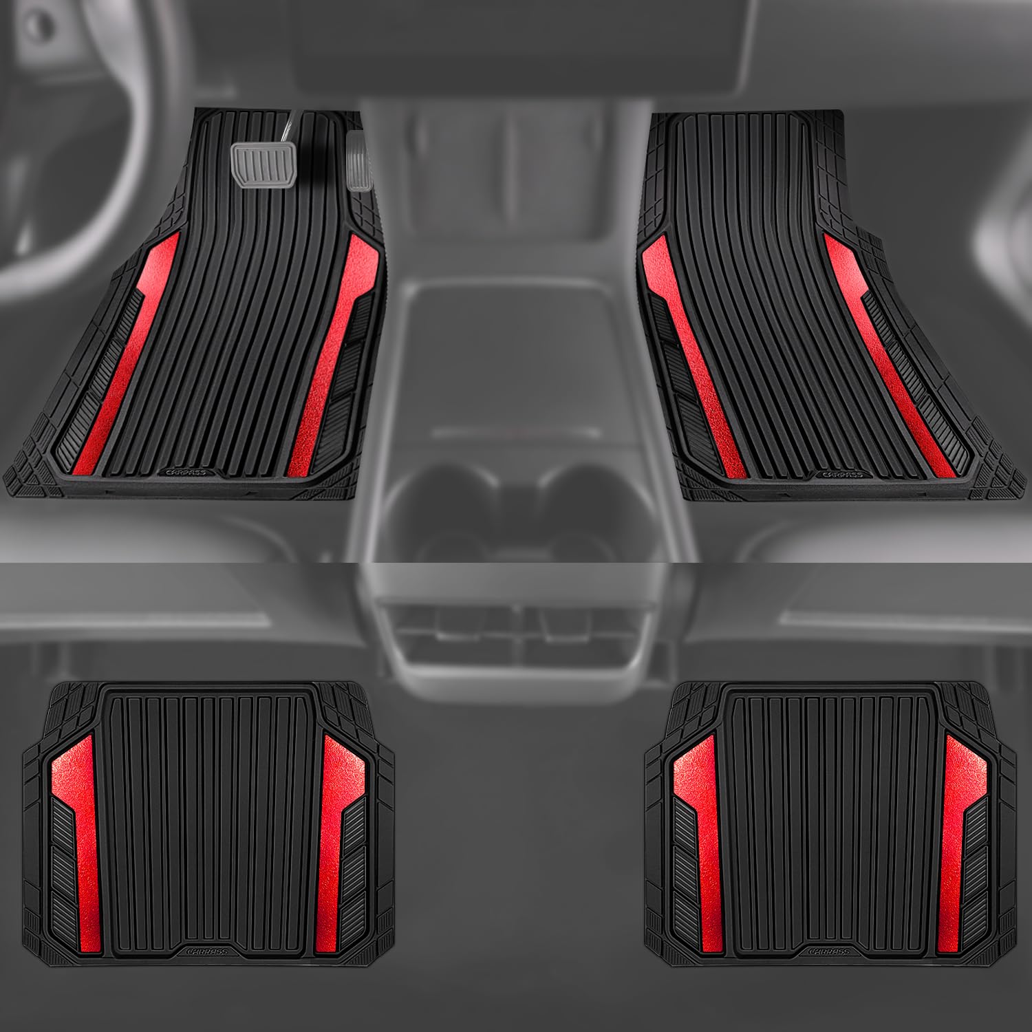 CAR PASS mat installed in SUV footwell showing full floor protection