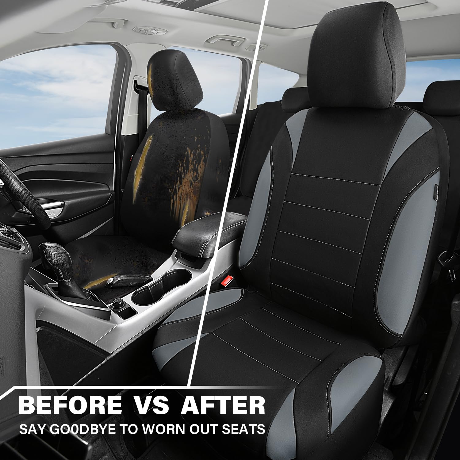 CAR PASS straps and attachments under seat securing cover and preserving airbags
