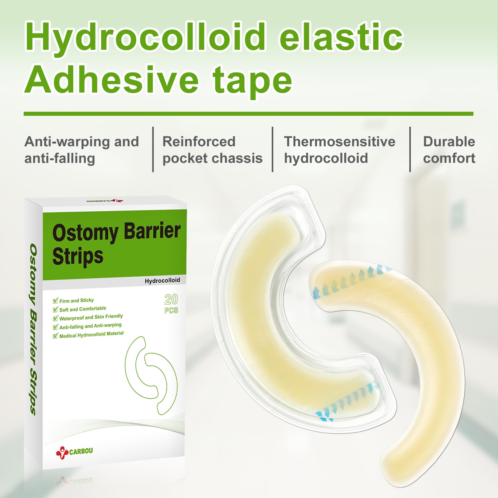 CARBOU close-up of hydrocolloid texture demonstrating soft, conforming adhesion benefit