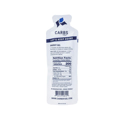 Carbs Fuel open pouch with visible gel demonstrating ready-to-consume convenient energy