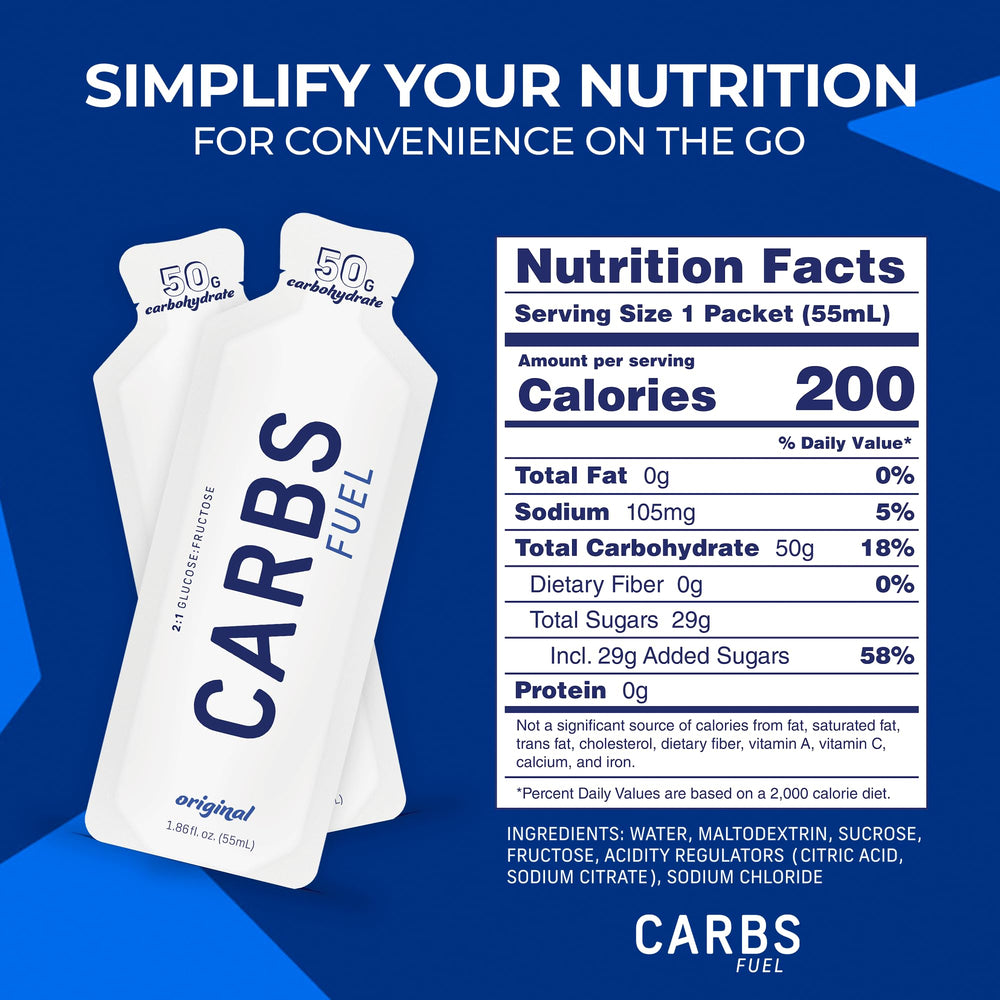 Carbs Fuel vegan and gluten-free badge graphic communicating dietary inclusivity benefits
