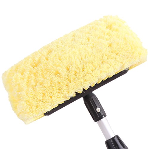 CARCAREZ brush cleaning car side panel demonstrating effective dirt removal benefit