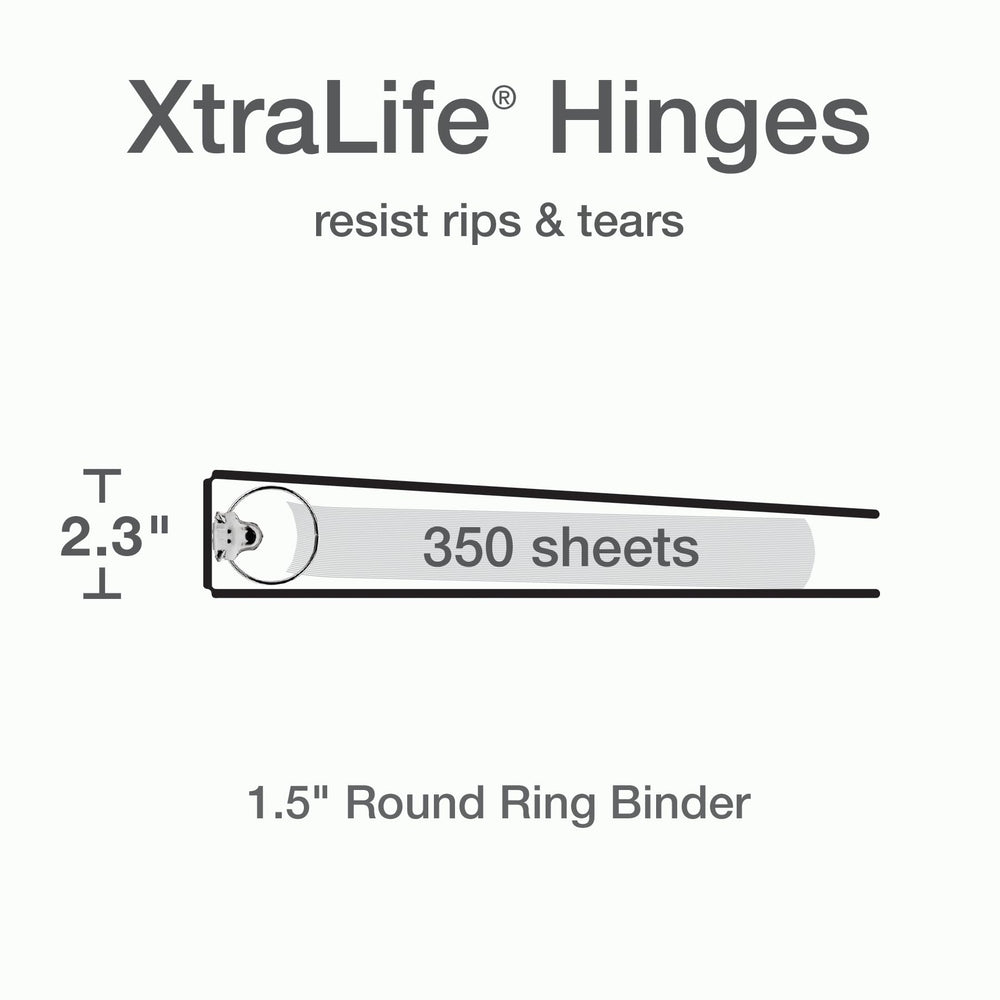 Cardinal binder close-up showing XtraLife hinge for longer-lasting durability