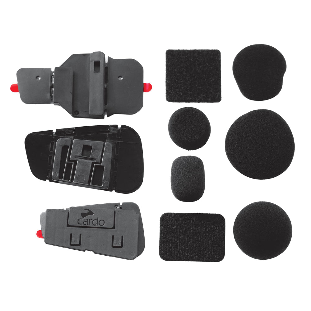 Cardo components installed inside helmet demonstrating improved fit and reliable sound benefit