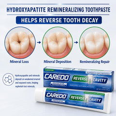CAREDO brushing in hand demonstrating application and user-friendly tube design