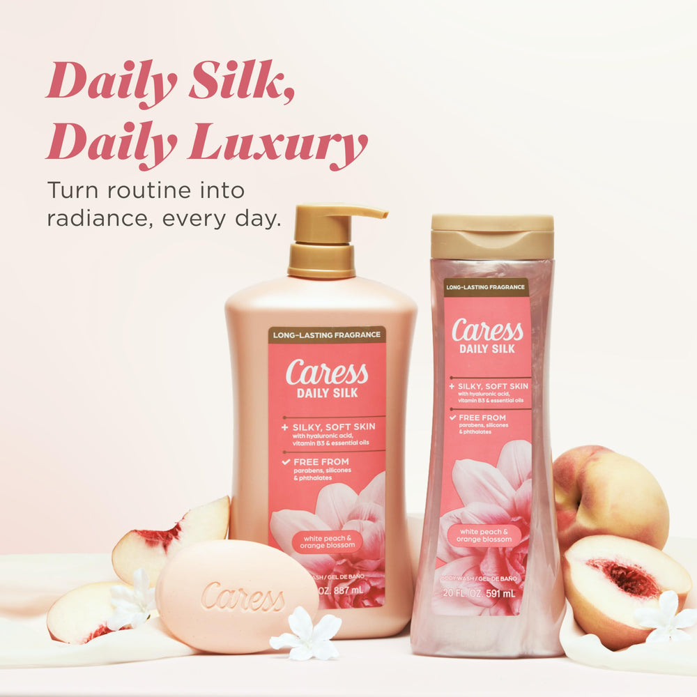 Four-pack of Caress bottles ready to stock bathrooms for convenience benefit