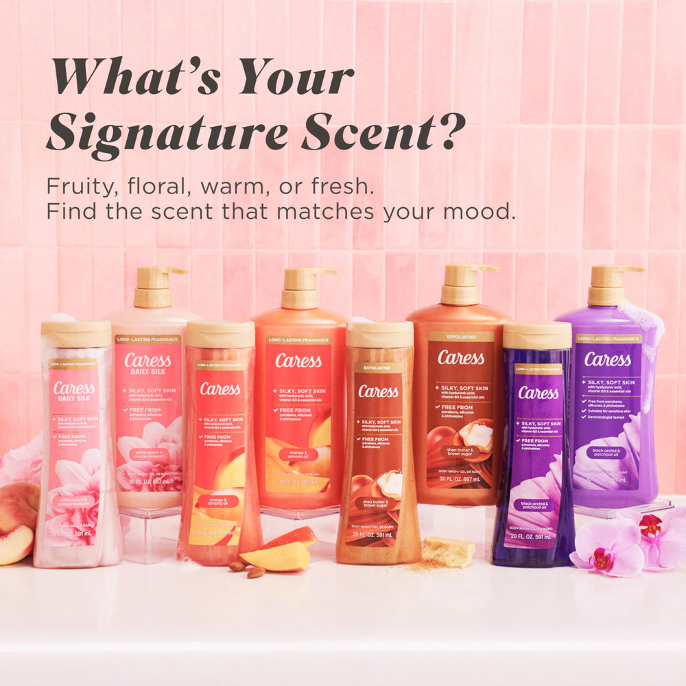 Gift-wrapped Caress set suggesting a pampering present benefit
