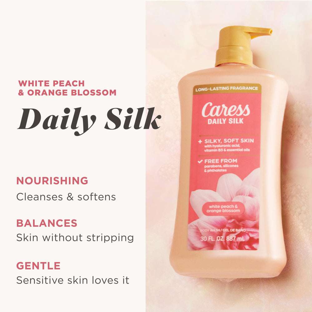 Close-up of Caress pump top for easy, mess-free daily dispensing