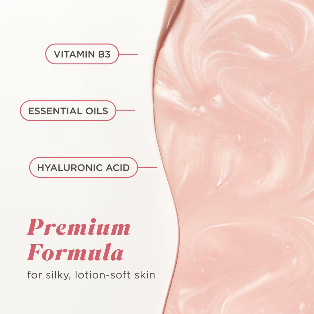 Person using Caress in shower for an indulgent fragrant experience benefit