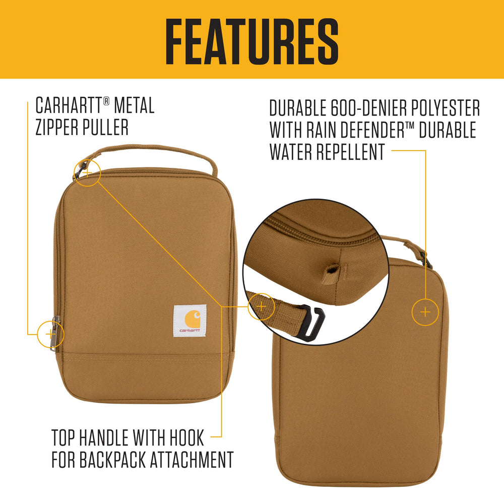 Carhartt Seabrook clipped on a Carhartt backpack strap for hands-free carry benefit