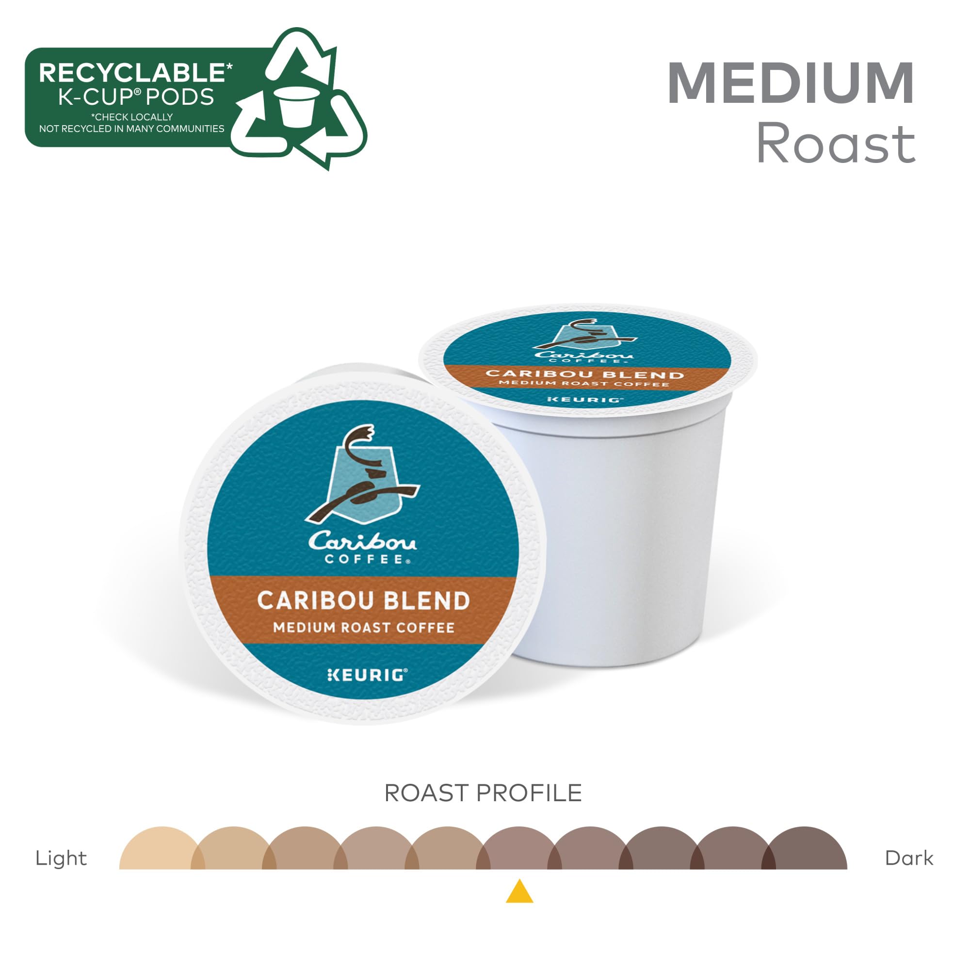 Brewed cup of Caribou Blend showing rich crema and inviting medium-roast color
