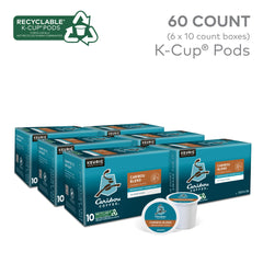Side label on a Caribou K-Cup pod showing roast and origin details for informed choice