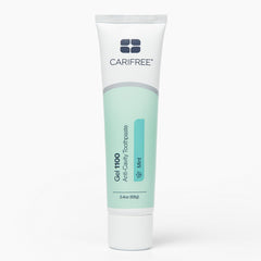 CariFree front tube image showing gel tube and mint branding benefit