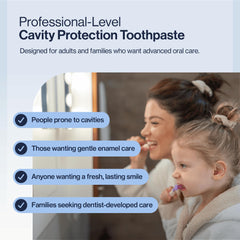 CariFree being applied to toothbrush demonstrating easy application and daily use benefit