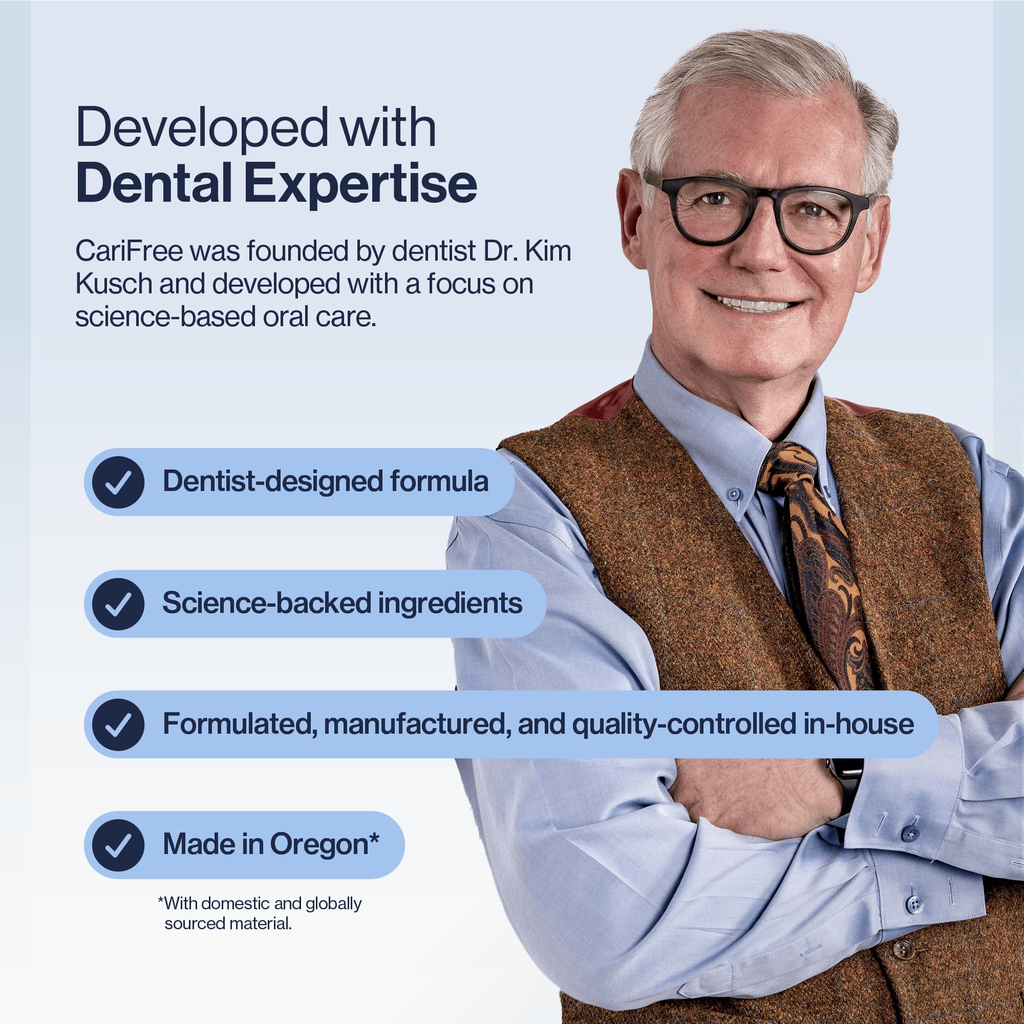 CariFree patent technology badge illustrating pH+ innovation and balanced oral environment benefit