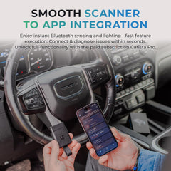 Smartphone screen with Carista EVO live data stream helping monitor engine parameters