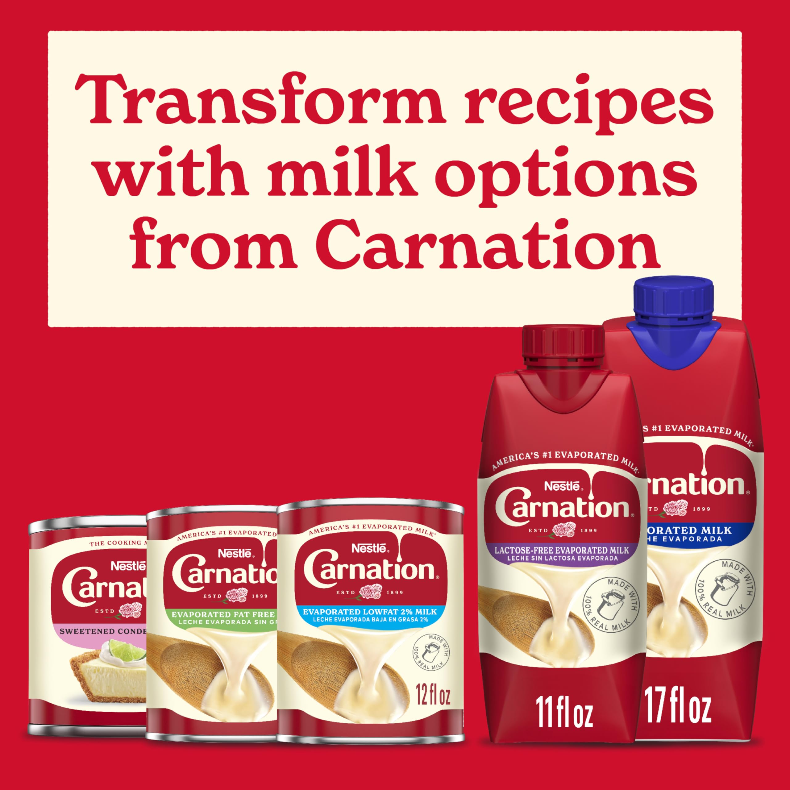 Carnation 8-pack pantry display demonstrating long-lasting pantry convenience