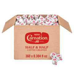 Carnation front packaging box showing 360-count and brand benefit convenience
