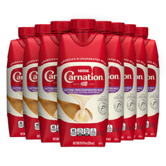 Carnation front packaging shows brand and creamy milk benefit