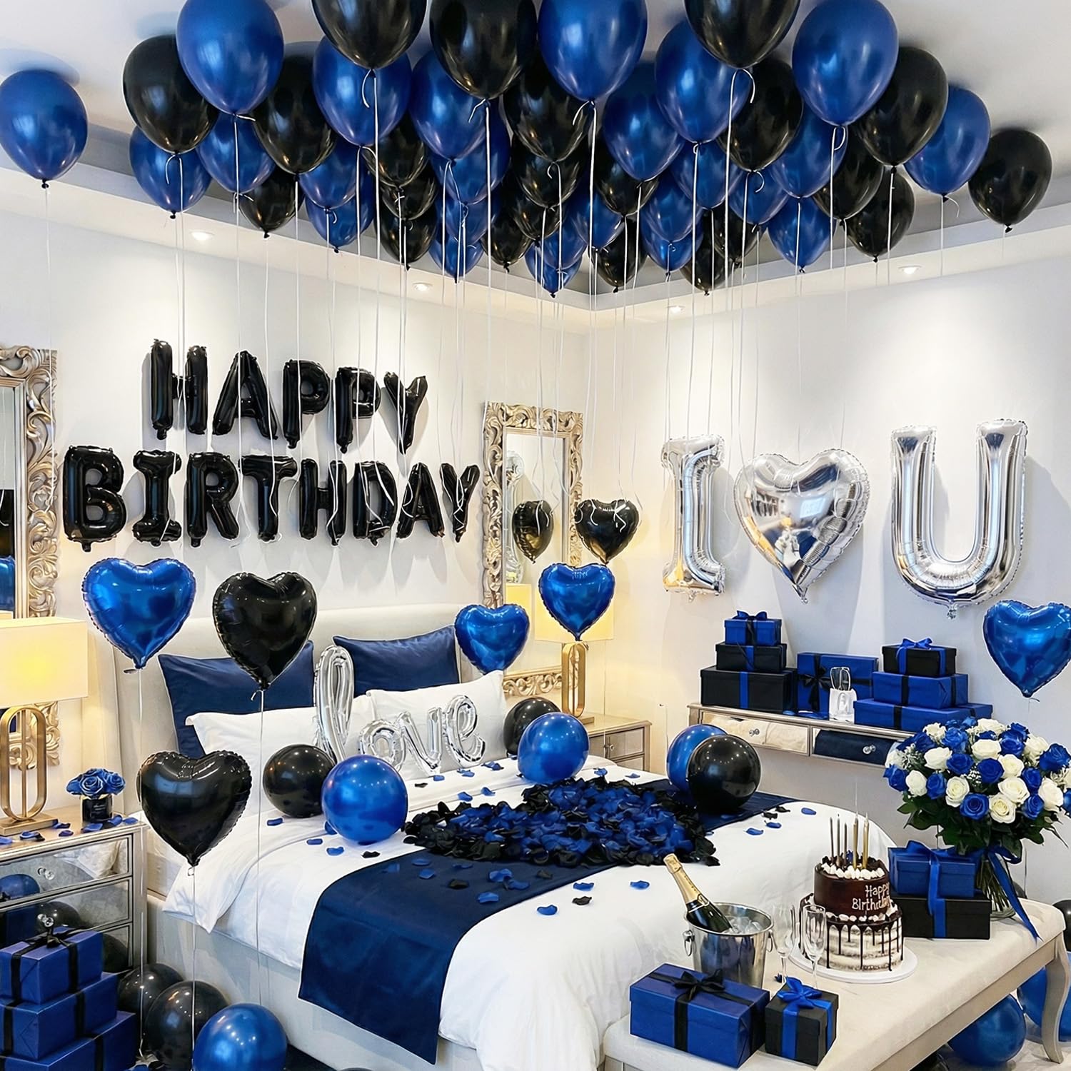 Carnira front display setup showing entire blue black silver kit and elegant decor benefit