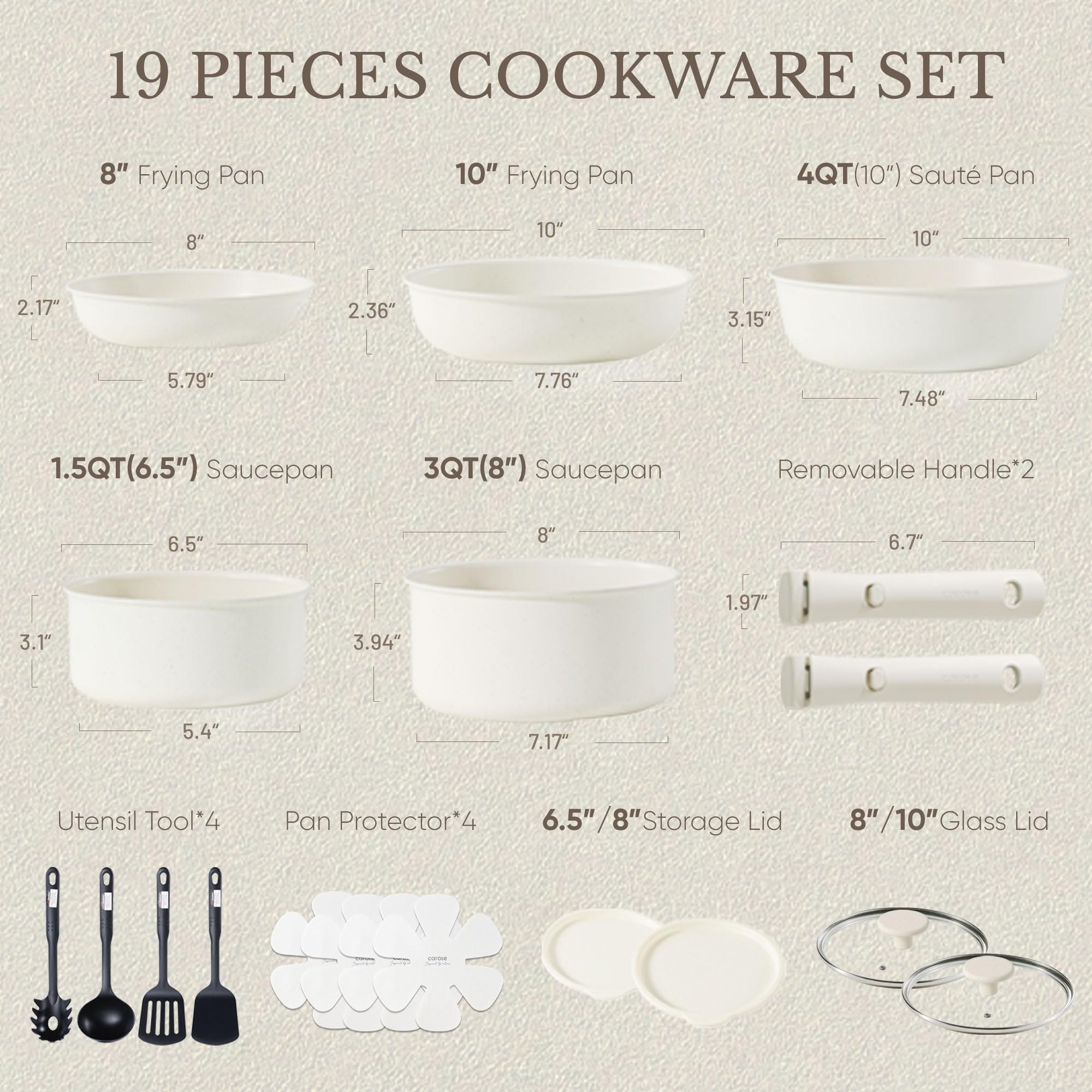 CAROTE detachable handle locking mechanism shown for secure cooking benefit
