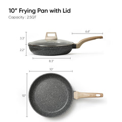 CAROTE close-up of granite nonstick surface highlighting easy food release and low-oil cooking