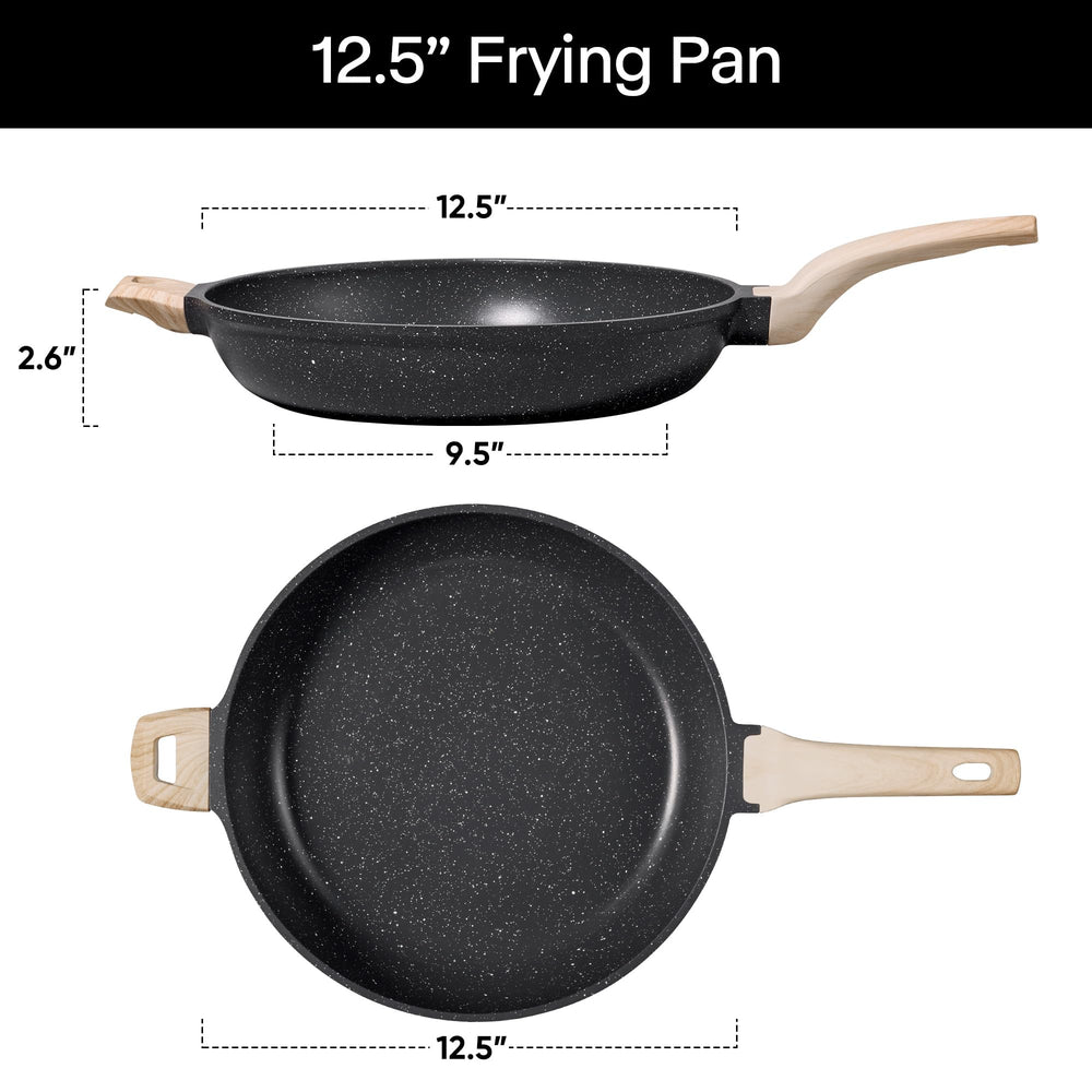 CAROTE granite nonstick surface close-up emphasizing texture and easy food release benefit