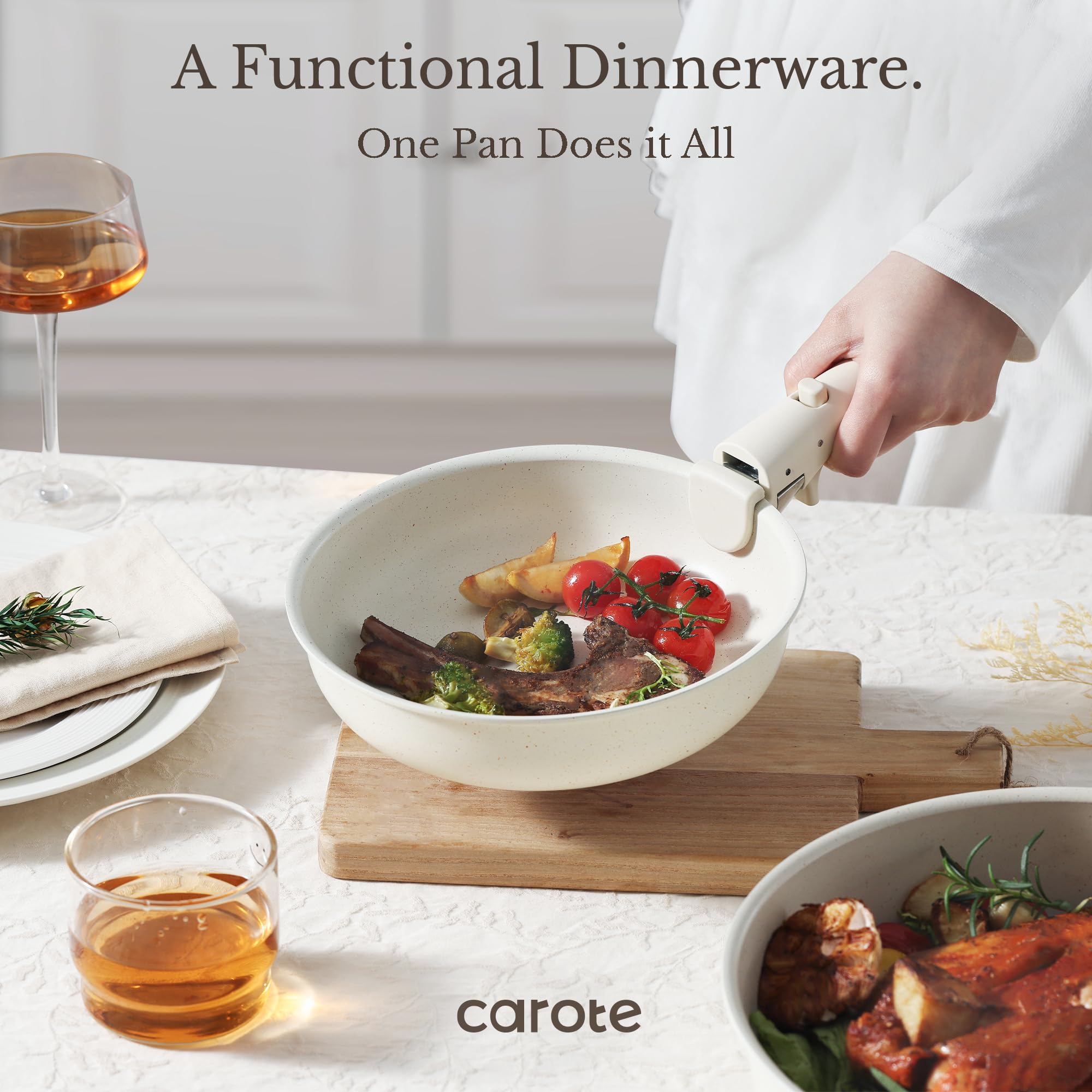 CAROTE nested cookware stacked to save up to 70% cabinet space